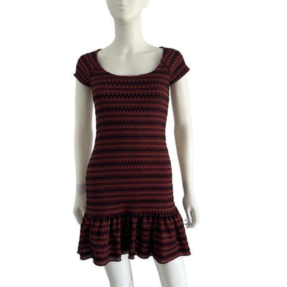 Free‎ People mini dress brown and black